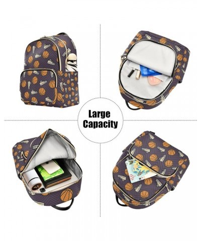 Basketball Pattern Backpack for Women Shoulder Bag Lightweight Mini Backpack Casual Daypack for Travel Small(11.41'' x 6.1'' ...