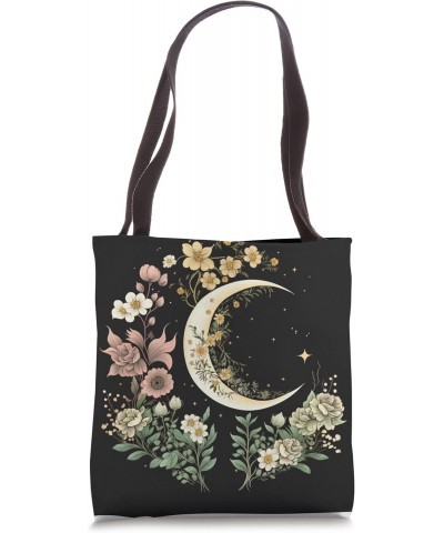 Floral Moon Phase flower crescent moon cool eclipse moon Tote Bag $13.52 Totes