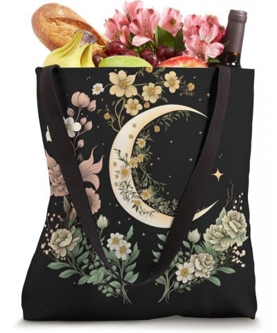 Floral Moon Phase flower crescent moon cool eclipse moon Tote Bag $13.52 Totes