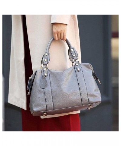 Women's bag trendy all-match fashion Boston bag women's portable shoulder crossbody pillow bag Gray $27.86 Totes