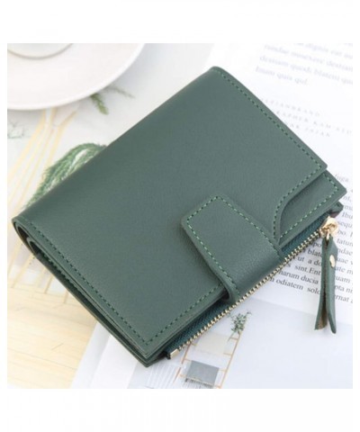 Wallet Zipper Photo Holder Solid Color Blocking Luxury Card Holder Organizer for Women Wallet Green Coffee $9.70 Wallets