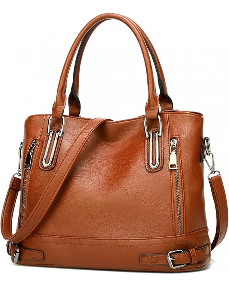 Purses and Handbags for Women Top Handle Satchel Shoulder Bags Leather Crossbody Bags Ladies Tote Purses Brown $28.05 Shoulde...