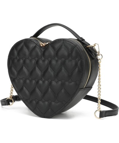 Heart Shape Satchel Crossbody Purse for women Zip Around Shoulder Bag Black-766 $18.50 Satchels