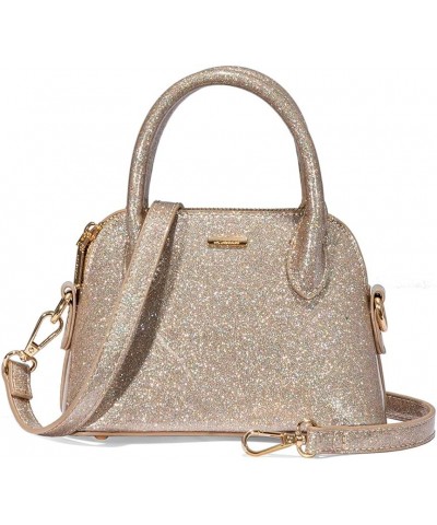 Small Crossbody Bags for Women Classic Double Zip Top Handle Dome Satchel Bag Shoulder Purse Mini Shining Champagne $30.82 Sa...