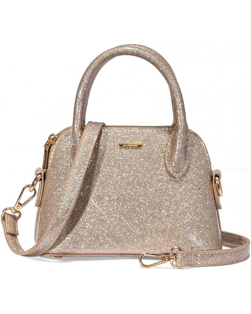 Small Crossbody Bags for Women Classic Double Zip Top Handle Dome Satchel Bag Shoulder Purse Mini Shining Champagne $30.82 Sa...