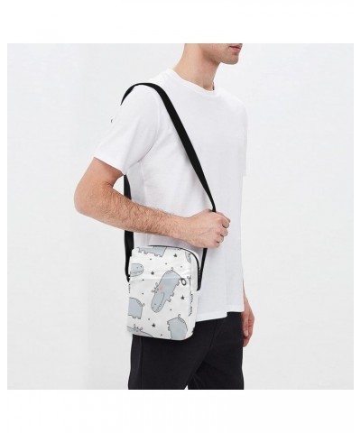 Crossbody Phone Bag Cute Hippo Star Small Messenger Shoulder Bag Cash Handbag Wallet Purse(236rh1b) $12.53 Crossbody Bags