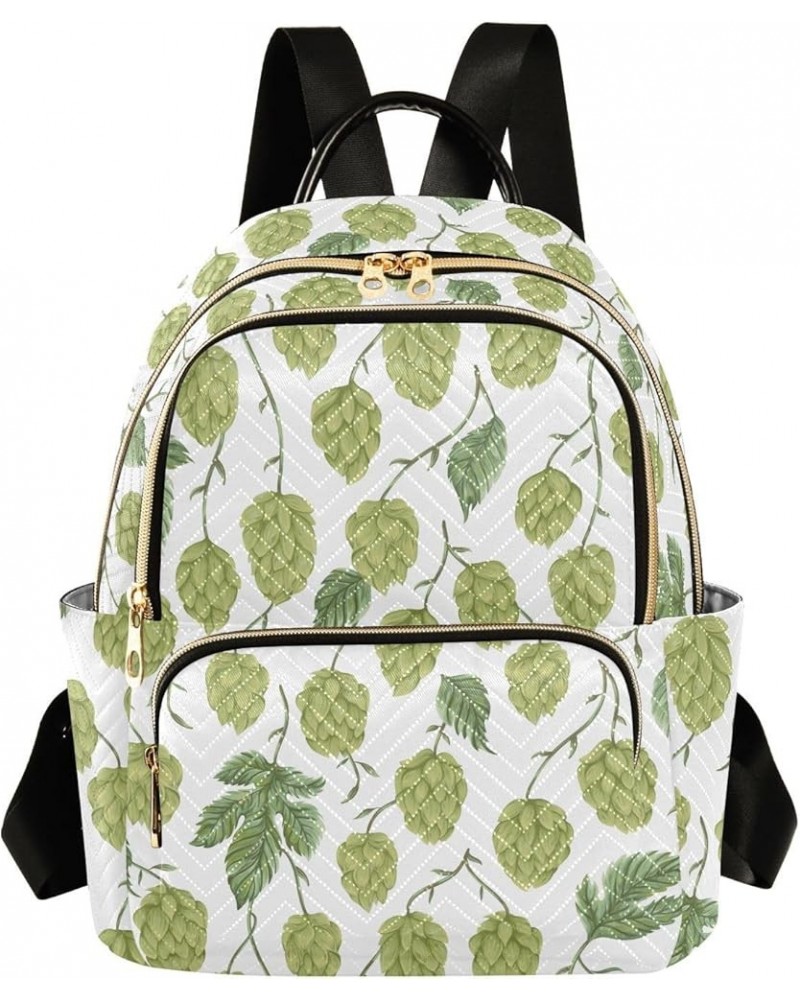 Hops Cones Leaves and Branches Casual Fashion Polyester Travel Rucksack Shoulder Bag Color Medium $15.54 Backpacks