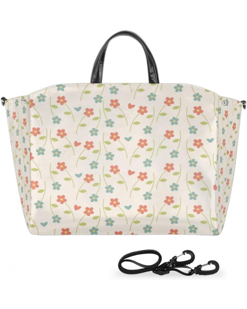 Vintage Flower Large Tote Bag Women Should Bag Extra Large Tote Bags Waterproof Big Retro Floral Crossbody Tote Bag with inne...