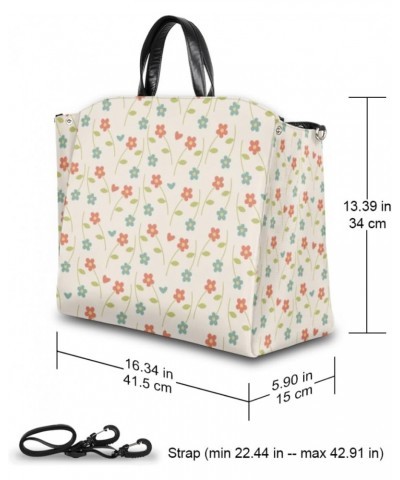 Vintage Flower Large Tote Bag Women Should Bag Extra Large Tote Bags Waterproof Big Retro Floral Crossbody Tote Bag with inne...