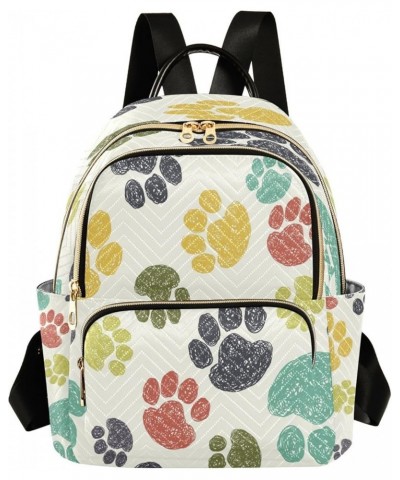 Fashion Backpack Mini Backpack Purse Casual Daily Backpack Colorful Dog Footprints for Travel for College Work Small $20.39 B...