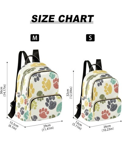 Fashion Backpack Mini Backpack Purse Casual Daily Backpack Colorful Dog Footprints for Travel for College Work Small $20.39 B...