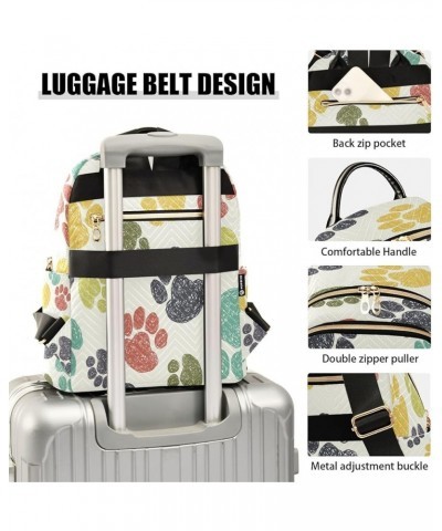 Fashion Backpack Mini Backpack Purse Casual Daily Backpack Colorful Dog Footprints for Travel for College Work Small $20.39 B...