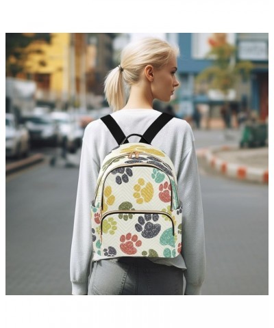 Fashion Backpack Mini Backpack Purse Casual Daily Backpack Colorful Dog Footprints for Travel for College Work Small $20.39 B...