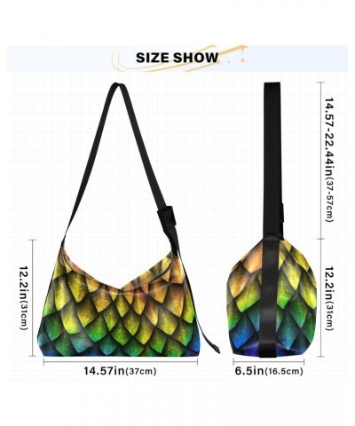 Crossbody Bags Dragon Scales Reptile Skin Unisex Sling Bags Trendy Women's Shoulder Handbags $15.18 Hobo Bags