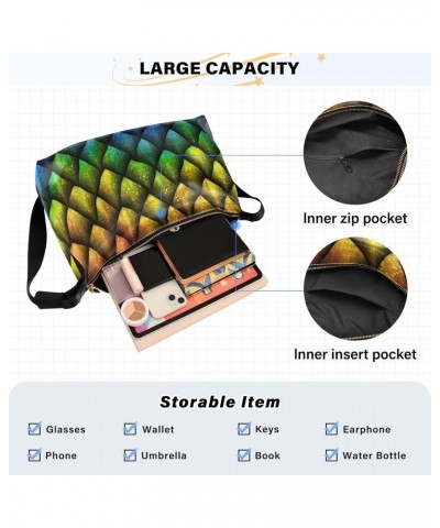 Crossbody Bags Dragon Scales Reptile Skin Unisex Sling Bags Trendy Women's Shoulder Handbags $15.18 Hobo Bags