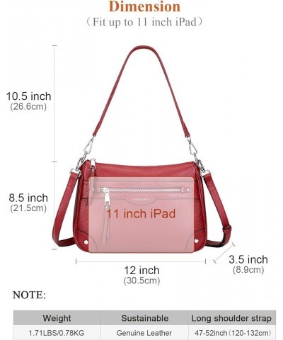 Leather Crossbody Bags for Women Small Hobo Purses Ladies Shoulder Bag Wine Red $31.89 Crossbody Bags