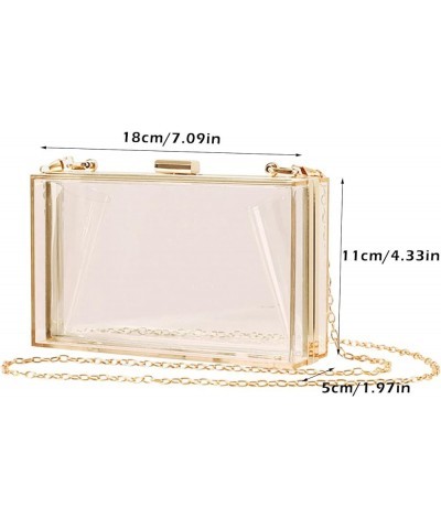 Clear Messenger Bag Striped Colorful Party Dinner Ladies Handbag With Chain Acrylic Bag Storage Case Leather Women Cl1 $10.41...