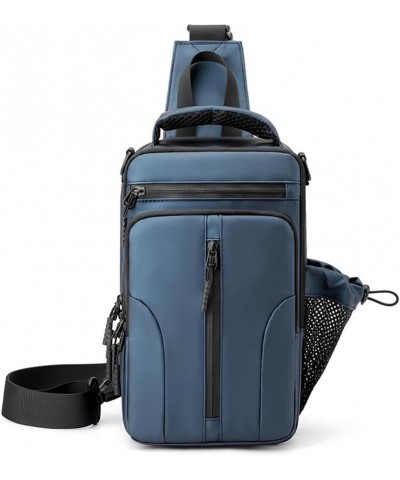 Nylon Messenger Bag with USB Charging Port Waterproof Crossbody Sling Bag Travel Chest Bags Casual Daypack for Man B Navy $31...