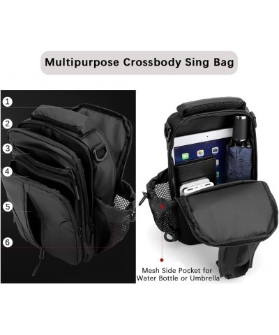 Nylon Messenger Bag with USB Charging Port Waterproof Crossbody Sling Bag Travel Chest Bags Casual Daypack for Man B Navy $31...