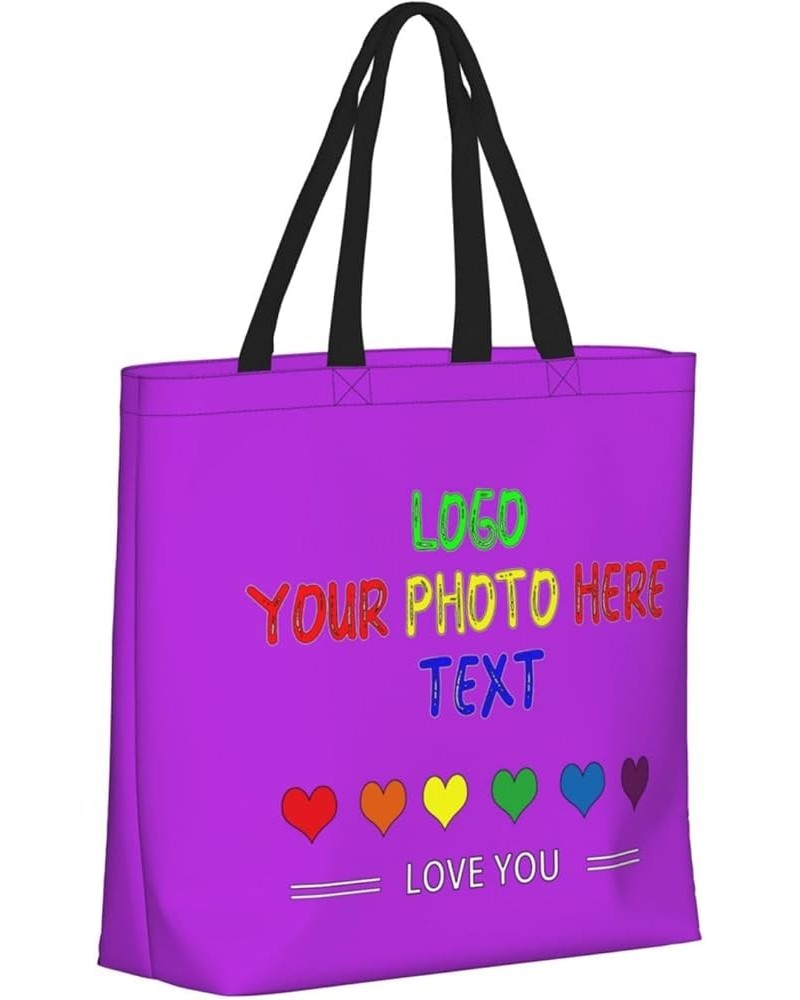 Custom Tote Bag Custom Bags Add Logo Text Photo Customize Travel Business Shopping Shoulder Bags For Women Personalized Gifts...