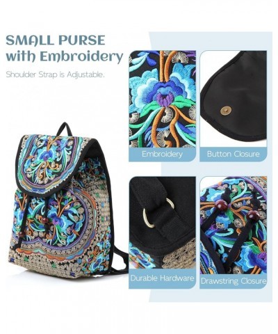 Embroidered Backpack Purse for Women, Boho Elegance Vintage Ethnic Floral Shoulder Handbag (Pink) Blue Plus $11.01 Backpacks