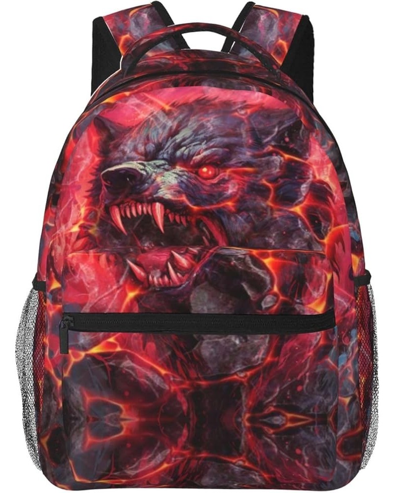 Dark Animal Casual Backpack Large Capacity Lightweight Bag Shoulder Travel Daypack Handbag Black6 One Size $22.32 Backpacks