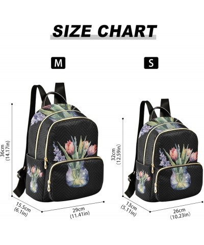 Small Floral Fashionable Backpack, Backpack Casual Daypack, Womens Travel Backpack, S Watercolor Tulip Flower Small $18.35 Ba...