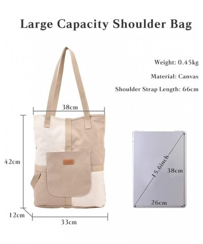 Women Canvas Bag Casual Tote Bag Khaki $22.24 Totes