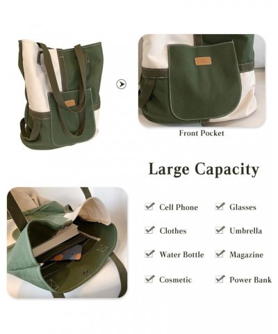 Women Canvas Bag Casual Tote Bag Khaki $22.24 Totes