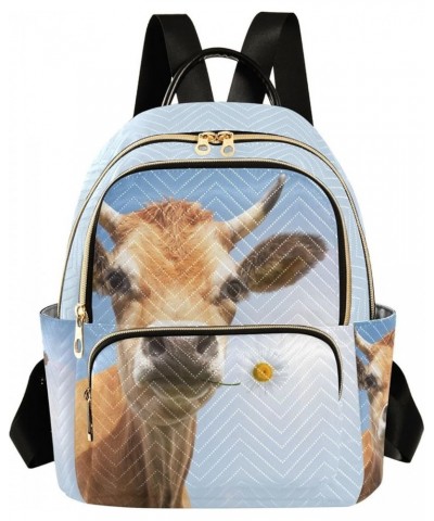 Cows on Plaid Background Backpack Purse for Women Lightweight Back Pack Casual Daypack Travel Shoulder Bag Bookbag - M Medium...