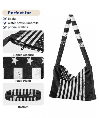 4th of July Women Boho Handbag Stars Stripes Hockey Stick Underarm Bag Tote Bag Shoulder Bag Crossbody Bag Fluffy Cell Phone ...