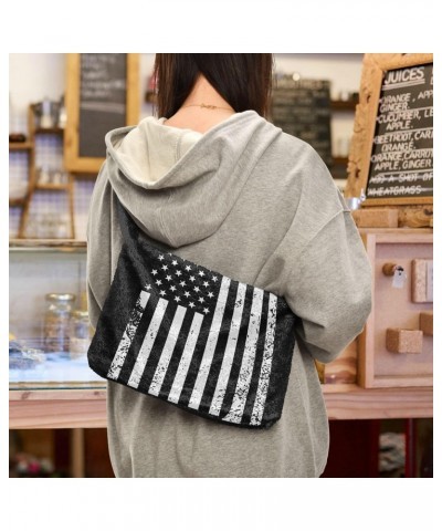 4th of July Women Boho Handbag Stars Stripes Hockey Stick Underarm Bag Tote Bag Shoulder Bag Crossbody Bag Fluffy Cell Phone ...