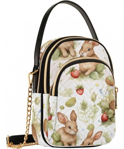 Bunnies Strawberry Small Crossbody Bags for Women Cell Phone Shoulder Purse Handbags Wallet 21217927 $13.72 Crossbody Bags