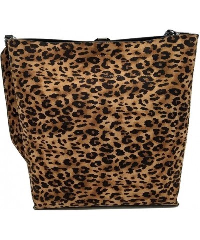 Women 2Pcs Leopard Print Shoulder Bag Set PU Leather Satchel Totes Handbag Purse Coffee Brown $25.31 Totes