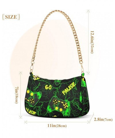 Shoulder Bag Green Cool Game Joystick Women Clutch Handbag Shoulder Purch Date Chain Bag Tote Bag Spring Holiday Birthday Gif...