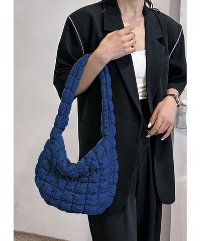 Puffer Bag Puffer Tote Bag Quilted Tote Bag Puffy Tote Bag Puffer Crossbody Bag Quilted Crossbody Bags for Women Dark Blue $1...