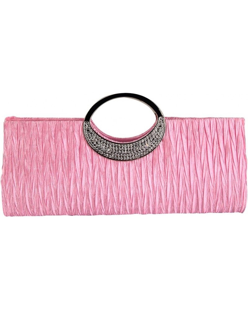 Women Satin Evening Bags Bridal Clutch Purse Handbag for Wedding Party Formal Dressy Pink $14.27 Evening Bags