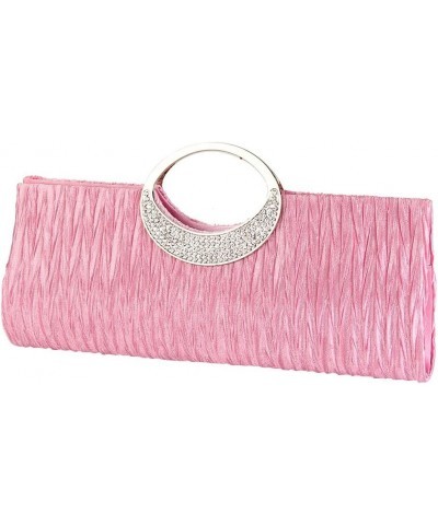 Women Satin Evening Bags Bridal Clutch Purse Handbag for Wedding Party Formal Dressy Pink $14.27 Evening Bags