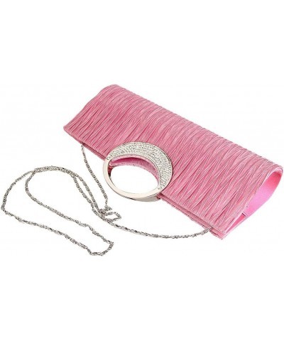 Women Satin Evening Bags Bridal Clutch Purse Handbag for Wedding Party Formal Dressy Pink $14.27 Evening Bags