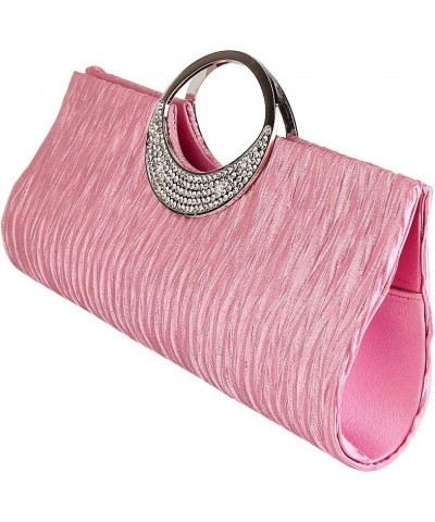 Women Satin Evening Bags Bridal Clutch Purse Handbag for Wedding Party Formal Dressy Pink $14.27 Evening Bags