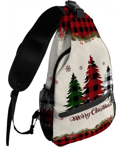 Sling Backpack, Crazy Santa Claus Streaking in the Snowfield Waterproof Lightweight Small Sling Bag, Travel Chest Bag Crossbo...