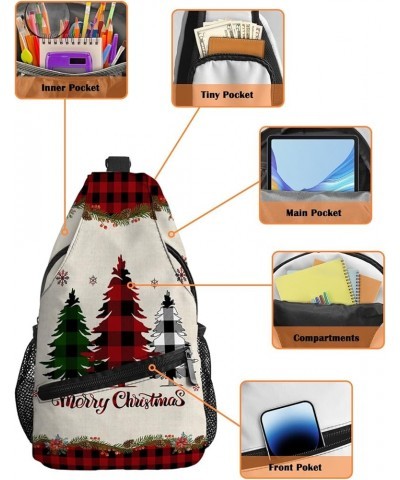 Sling Backpack, Crazy Santa Claus Streaking in the Snowfield Waterproof Lightweight Small Sling Bag, Travel Chest Bag Crossbo...