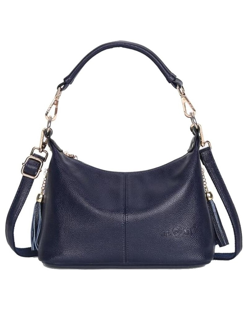 Synthetic PU Leather Ladies Tote Hobo Shoulder Women's Crossbody Bags Satchels Purse Clutches-Blue Blue $30.48 Totes