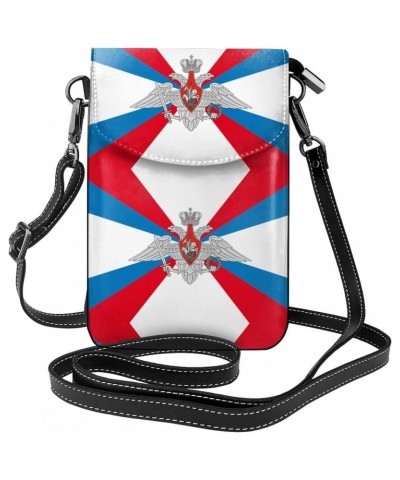 Women Russian Federation Ministry Defence Flag Crossbody Cell Phone Purse Leather Phone Bag Wallet Shoulder Bag $13.45 Crossb...