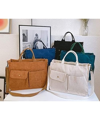 Tote Bag Women Corduroy Hobo Satchel College Travel Crossbody Bags Messenger Handbag 2023 A Grass Green $16.19 Totes