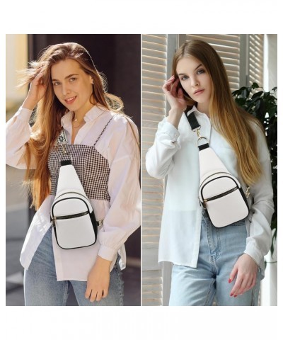 Sling Bag for Women with 2 Straps Crossbody Bags for Women Fanny Packs Cross Body Purses Travel Chest Bag 12 White-black With...