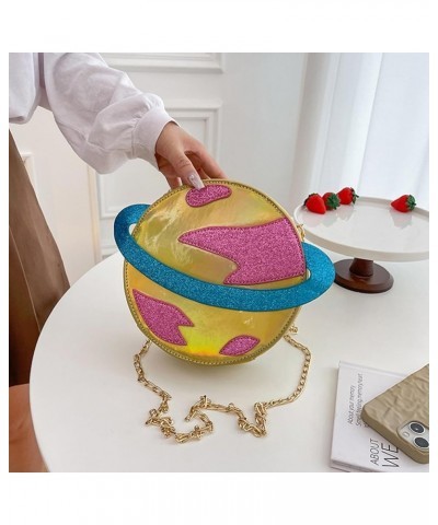 Stylish & Cute Single Shoulder Chain Small Round Bag with Sparkling Decorations Perfect for able Individuals Gift Gold $20.90...