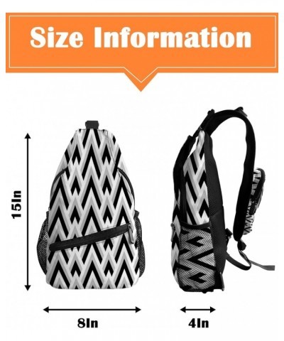 Sling Bag Crossbody Bag for Women Men Khaki Geometric Rectangles Retro Grunge Background Waterproof Hiking Backpack Lightweig...