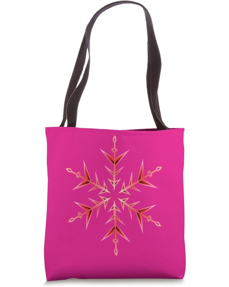 Minimalistic Pink and Red Ugly Christmas Snowflake Tote Bag $9.87 Totes