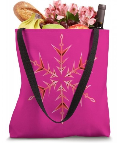 Minimalistic Pink and Red Ugly Christmas Snowflake Tote Bag $9.87 Totes